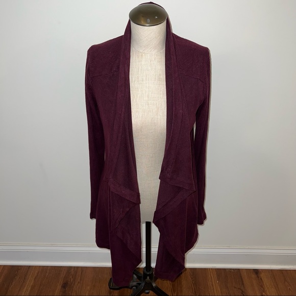 WHITE HOUSE BLACK MARKET WHBM Water Fall Ribbed Cardigan XS - Picture 1 of 5